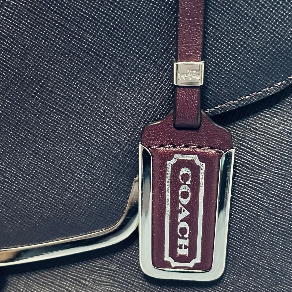 Coach Purple Two-Tone Leather Women's Bag - Picture 3 of 13